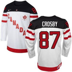 Olympic Hockey Team Canada #87 Sidney Crosby Authentic Weiß 100th Anniversary